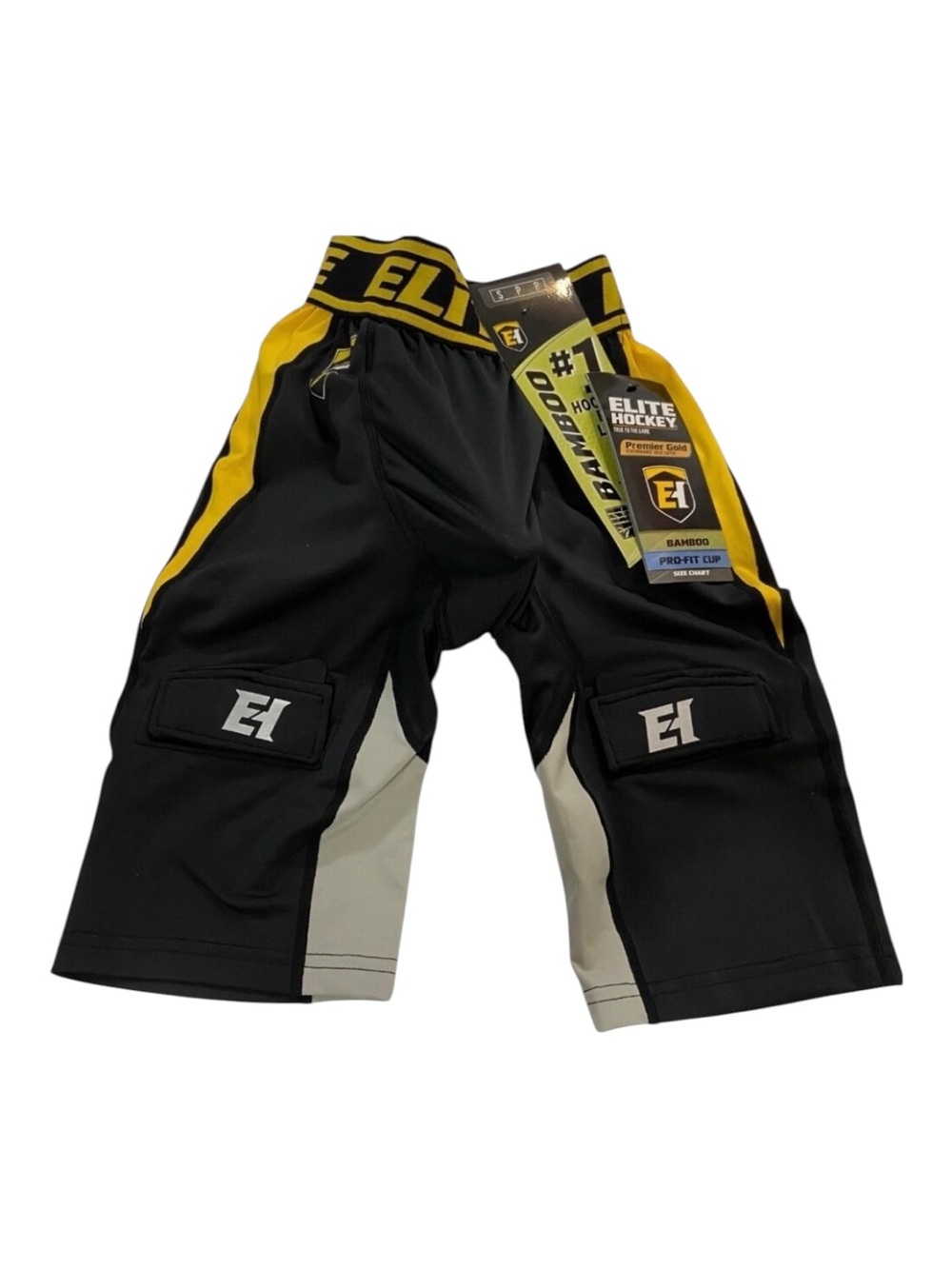 New Elite Hockey Junior boy Protective Inline Shorts W/ Bamboo Pro-Fit Cup Black